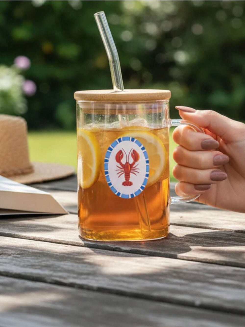 Lobster Square Glass Cup